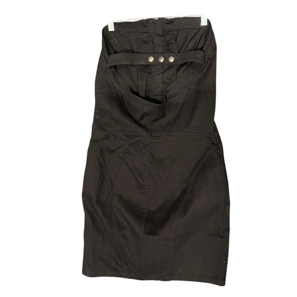 Diesel Strapless Black Dress Women's Size Medium Cotton Blend Zippers Open Back - Picture 5 of 6
